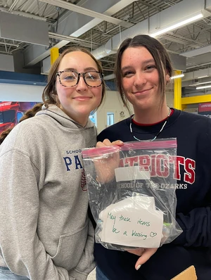 S of O students packaged hygiene kits for Convoy of Hope to send out in disaster relief. 